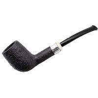 Musico Sandblasted Bent Billiard with Silver and Bone