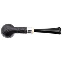 Musico Sandblasted Bent Billiard with Silver and Bone