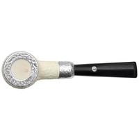 Barling Ivory Silver Cap Rusticated Billiard with Silver Army Mount (9mm)