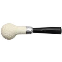 Barling Ivory Silver Cap Rusticated Billiard with Silver Army Mount (9mm)