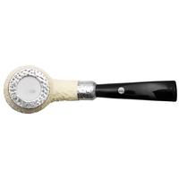 Barling Ivory Silver Cap Rusticated Bent Billiard with Silver Army Mount (1812) (9mm)