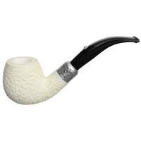 Barling Ivory Rusticated Bent Apple with Silver Army Mount (1812) (9mm)