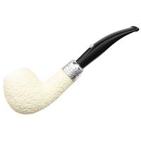 Barling Ivory 1812 Meerschaum Rusticated Bent with Silver (with Case) (9mm)