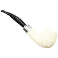 Barling Ivory 1812 Meerschaum Rusticated Bent with Silver (with Case) (9mm)