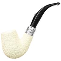 Barling Ivory 1812 Meerschaum Rusticated Bent with Silver (with Case) (9mm)