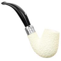 Barling Ivory 1812 Meerschaum Rusticated Bent with Silver (with Case) (9mm)