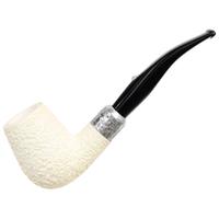 Barling Ivory 1812 Meerschaum Rusticated Bent with Silver (with Case) (9mm)
