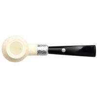 Barling Ivory 1812 Meerschaum Rusticated Bent with Silver (with Case) (9mm)