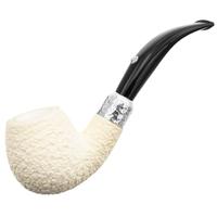 Barling Ivory 1812 Meerschaum Rusticated Bent with Silver (with Case) (9mm)