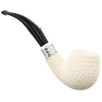 Barling Ivory 1812 Meerschaum Rusticated Bent with Silver (with Case) (9mm)