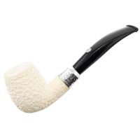 Barling Ivory 1812 Meerschaum Rusticated Bent with Silver (with Case) (9mm)