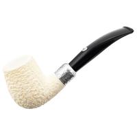 Barling Ivory 1812 Meerschaum Rusticated Bent with Silver (with Case) (9mm)
