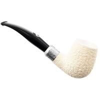 Barling Ivory 1812 Meerschaum Rusticated Bent with Silver (with Case) (9mm)