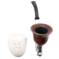 American Estates Kirsten Spot Carved Bent Dublin (with Extra Unsmoked Meerschaum Bowl)