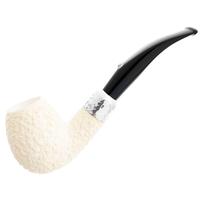 English Estates Barling Ivory 1812 Meerschaum Rusticated Bent with Silver (with Case) (9mm) (Unsmoked)