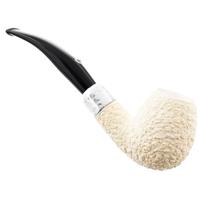 English Estates Barling Ivory 1812 Meerschaum Rusticated Bent with Silver (with Case) (9mm) (Unsmoked)