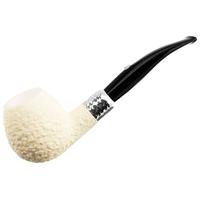 English Estates Barling Ivory 1812 Meerschaum Rusticated Bent with Silver (with Case) (9mm) (Unsmoked)
