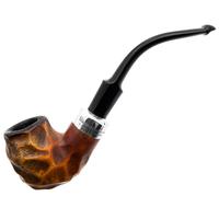 Irish Estates Peterson Meerschaum Rusticated Bent Billiard with Silver (P-Lip) (1973)