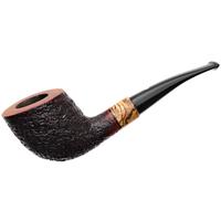 Italian Estates Claudio Cavicchi Black Sandblasted Bent Dublin with Spalted Tamarind