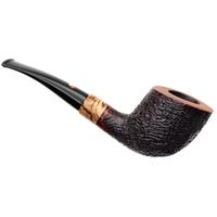 Italian Estates Claudio Cavicchi Black Sandblasted Bent Dublin with Spalted Tamarind