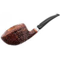 Italian Estates L'Anatra Sandblasted Bent Dublin with Silver (Gigante) (Unsmoked)